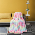 Fall Winter Design Polyester Faux Fur Throw  Blanket Luxury With Sherpa Fleece Back